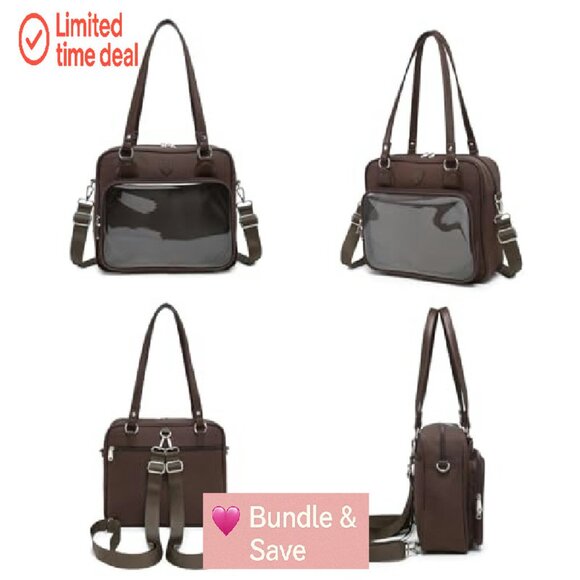 Oxford Ita Bag Crossbody Shoulder Satchel Messenger Backpack Pins Display - Picture 6 of 8